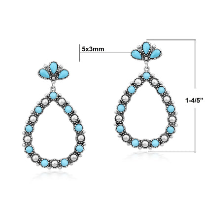 EXCLUSIVELY OURS! Sterling Silver Sleeping Beauty Turquoise Teardrop Post Back Earrings