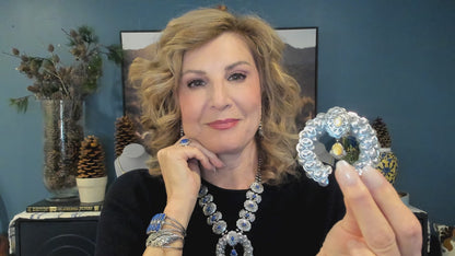 Sterling Silver Yellow Mother of Pearl Gemstone Concha Naja Pendant Enhancer