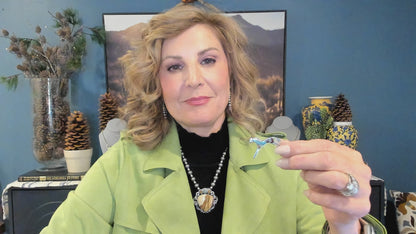 Sterling Silver Turquoise, Yellow and Red Jasper Gemstone Inlay Symbol Horse Pin