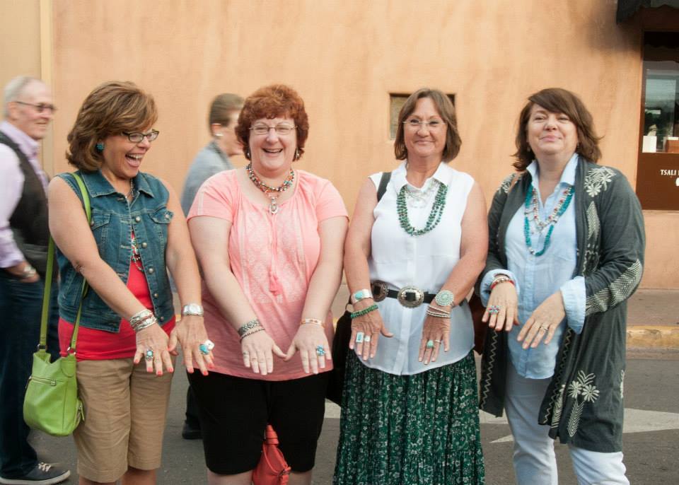 Pictured, left to right: Wendy Cesca, Sara Davidson, Kathy Vigil, and Sue Sassin at the Santa Fe Indian Market 2014.